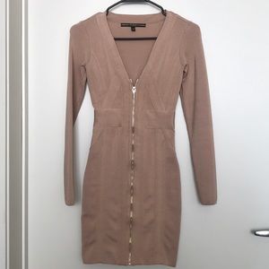Guess size xs tan bandage dress